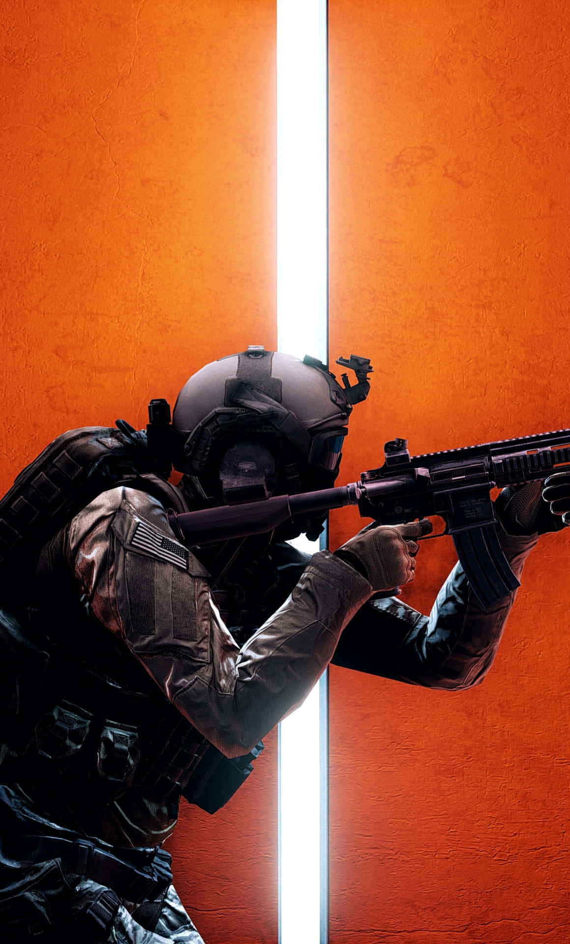 Sniper_ Aiming_ Beside_ Bright_ Line