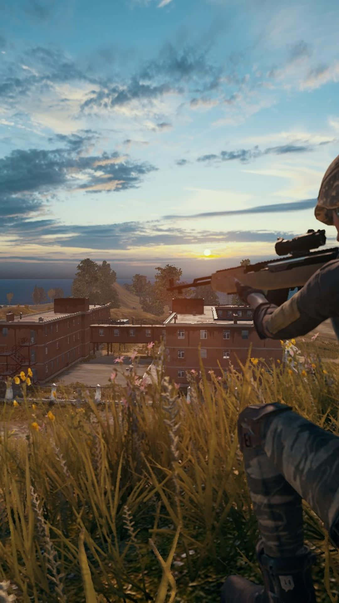 Sniper Aims At Enemy Pubg Iphone Background