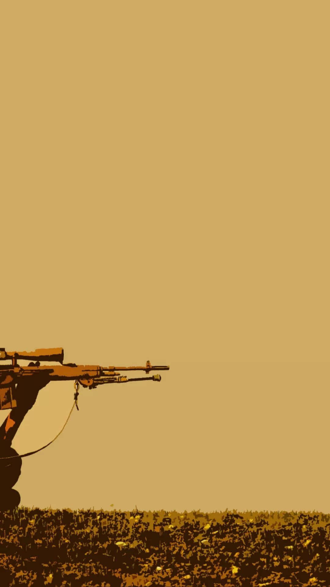 Sniper Rifle Silhouette Desert Backdrop Background