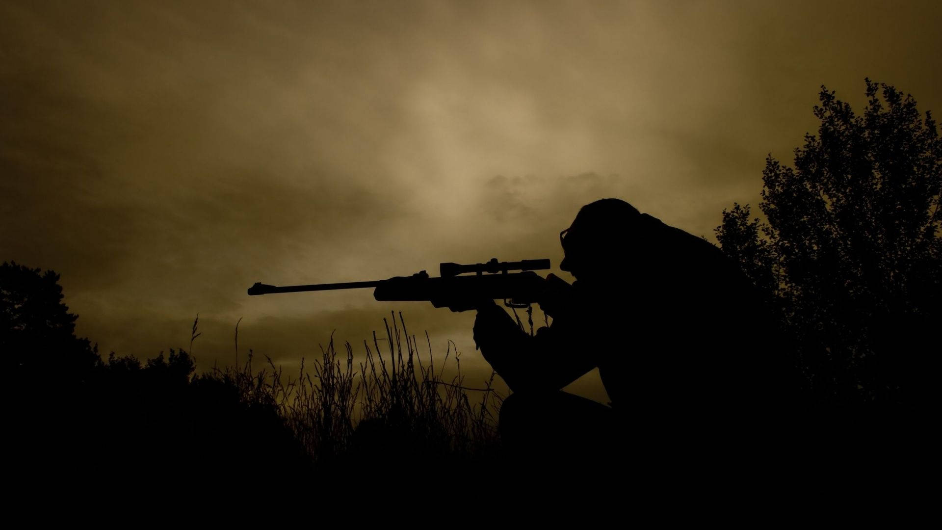 Sniper Soldier Silhouette Background