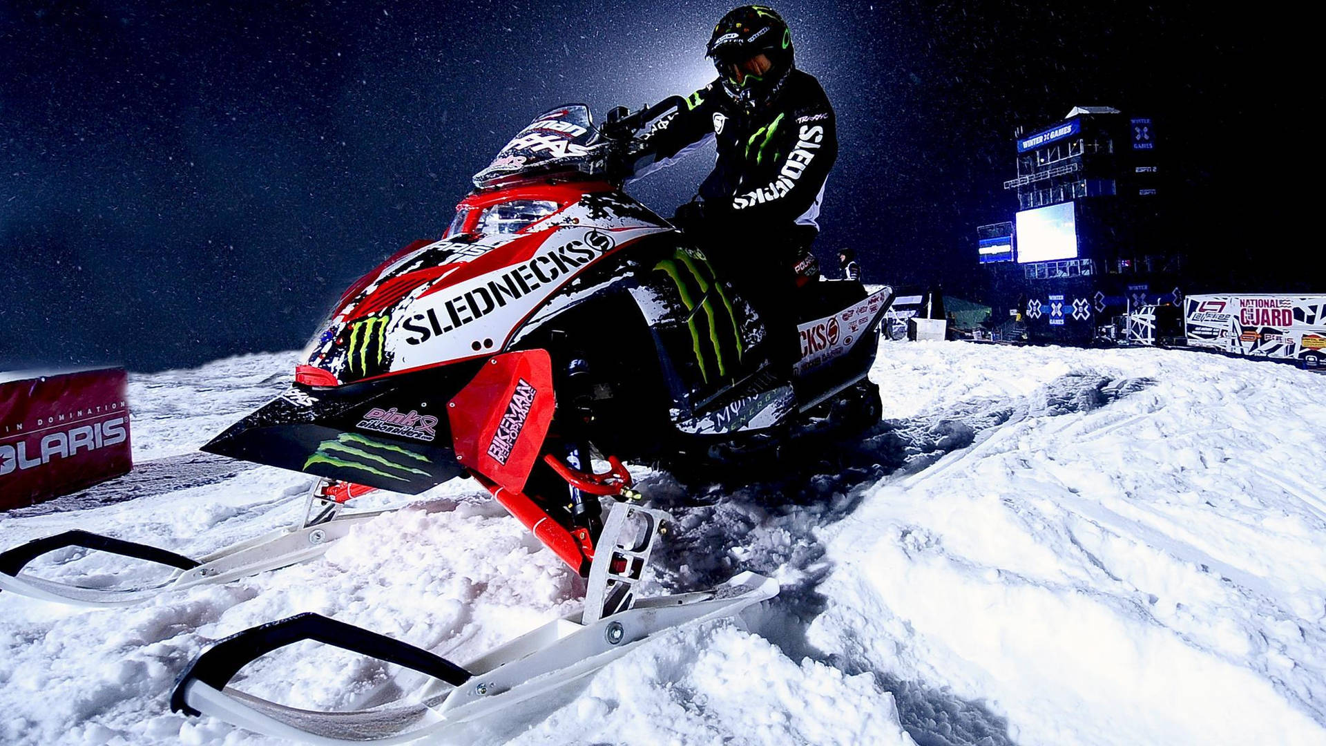 Snocross At X Games Winter Event Background