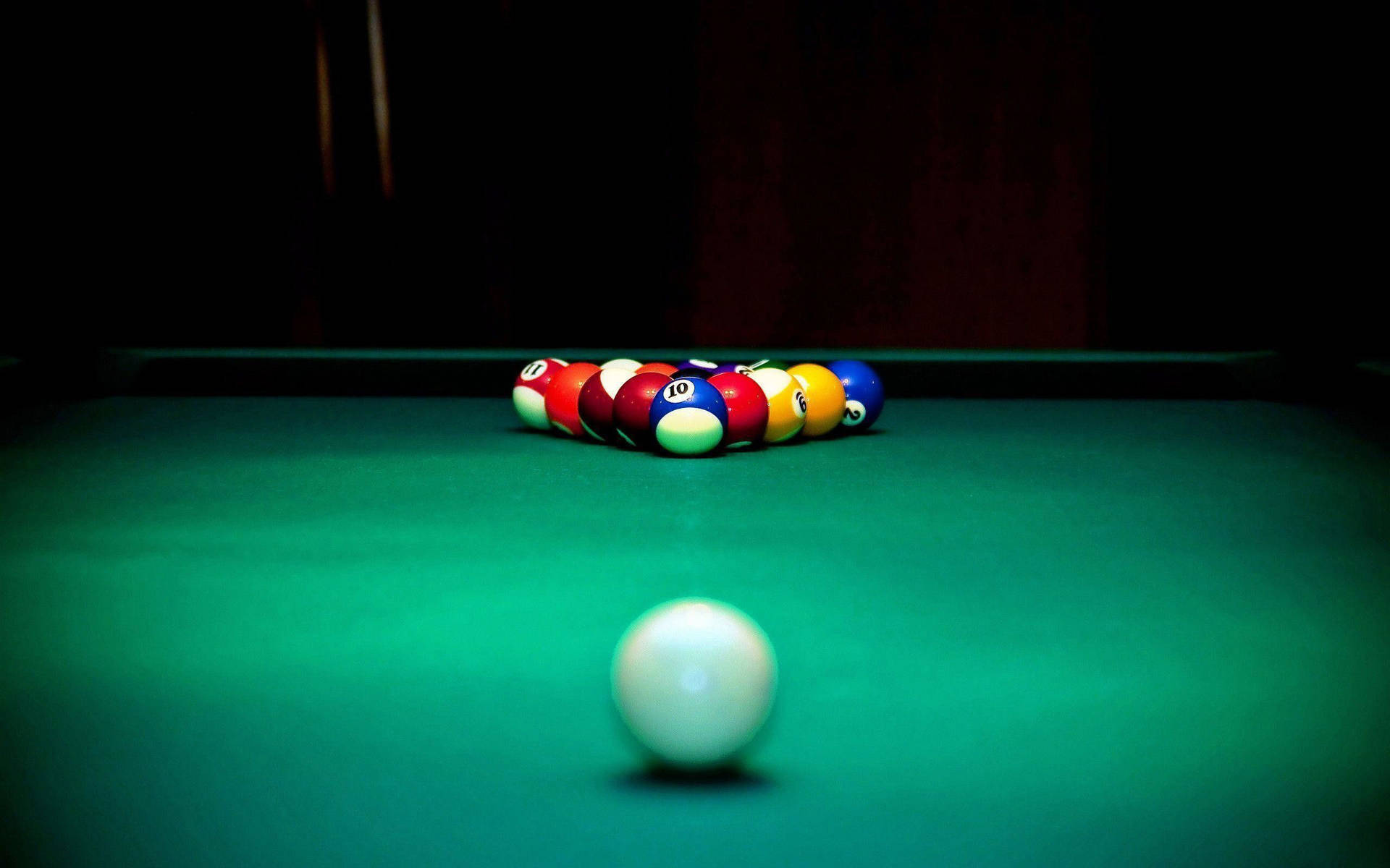 Snooker Balls In Vignette Background