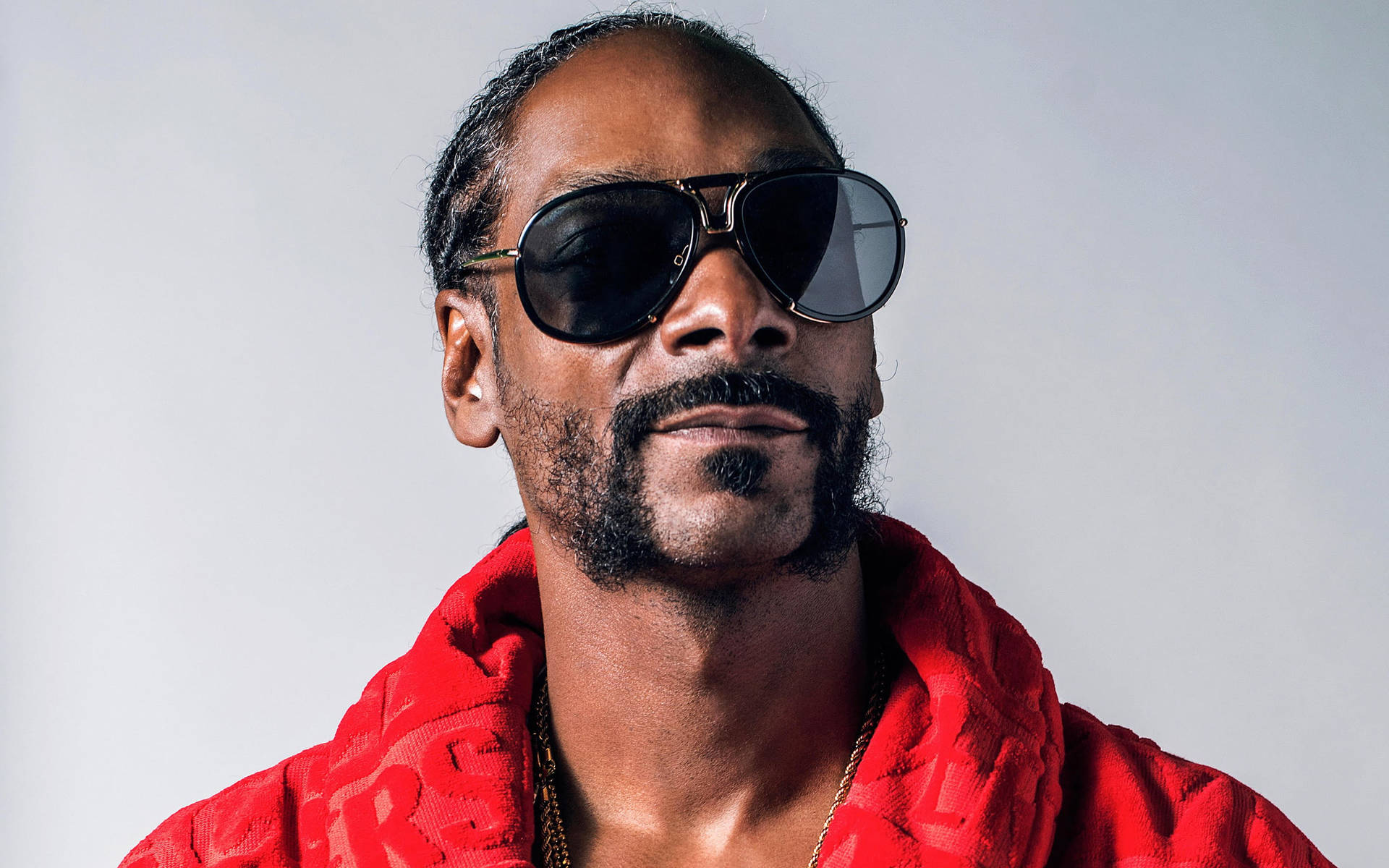 Snoop Dogg In Red Versace Robe