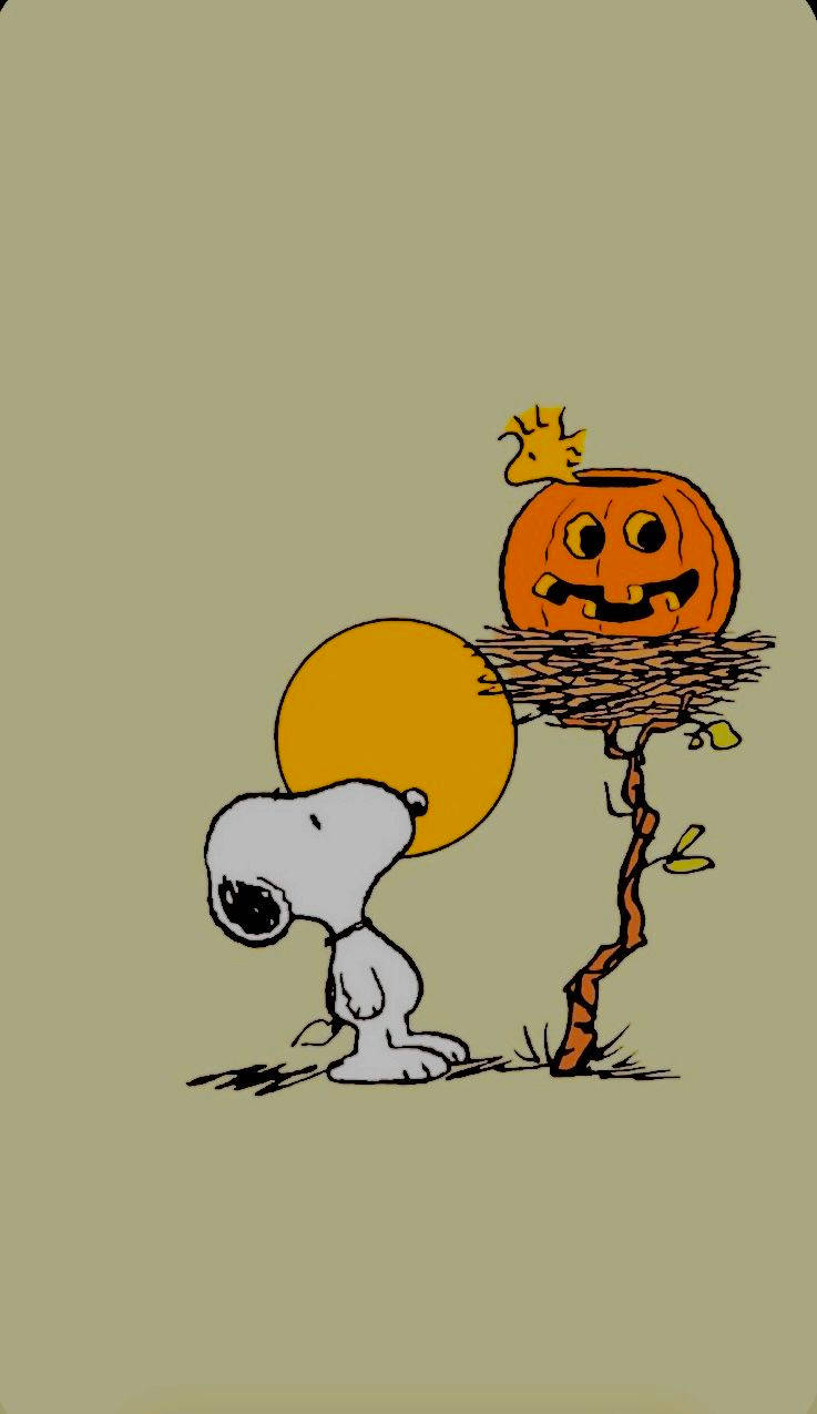 Snooping Snoopy Halloween Background