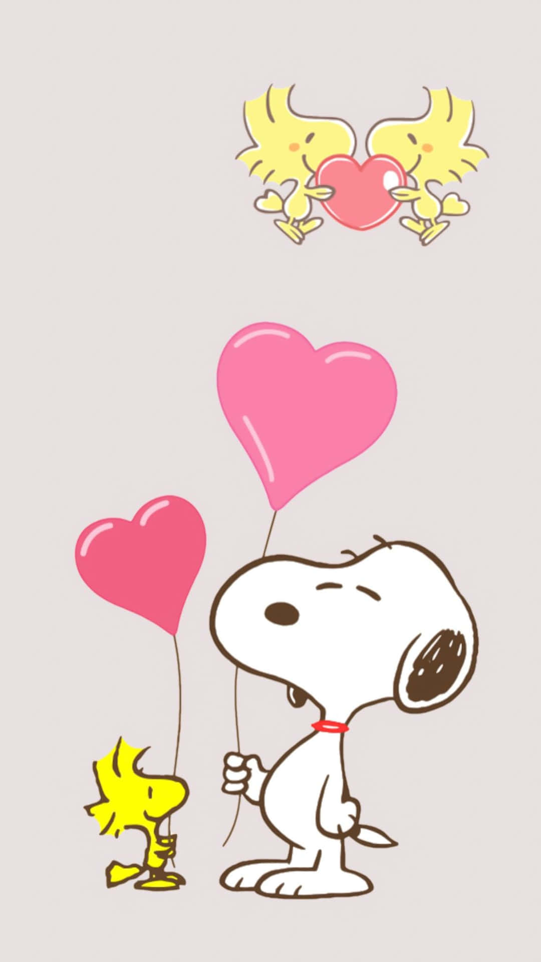 Snoopy And A Bird Holding Balloons