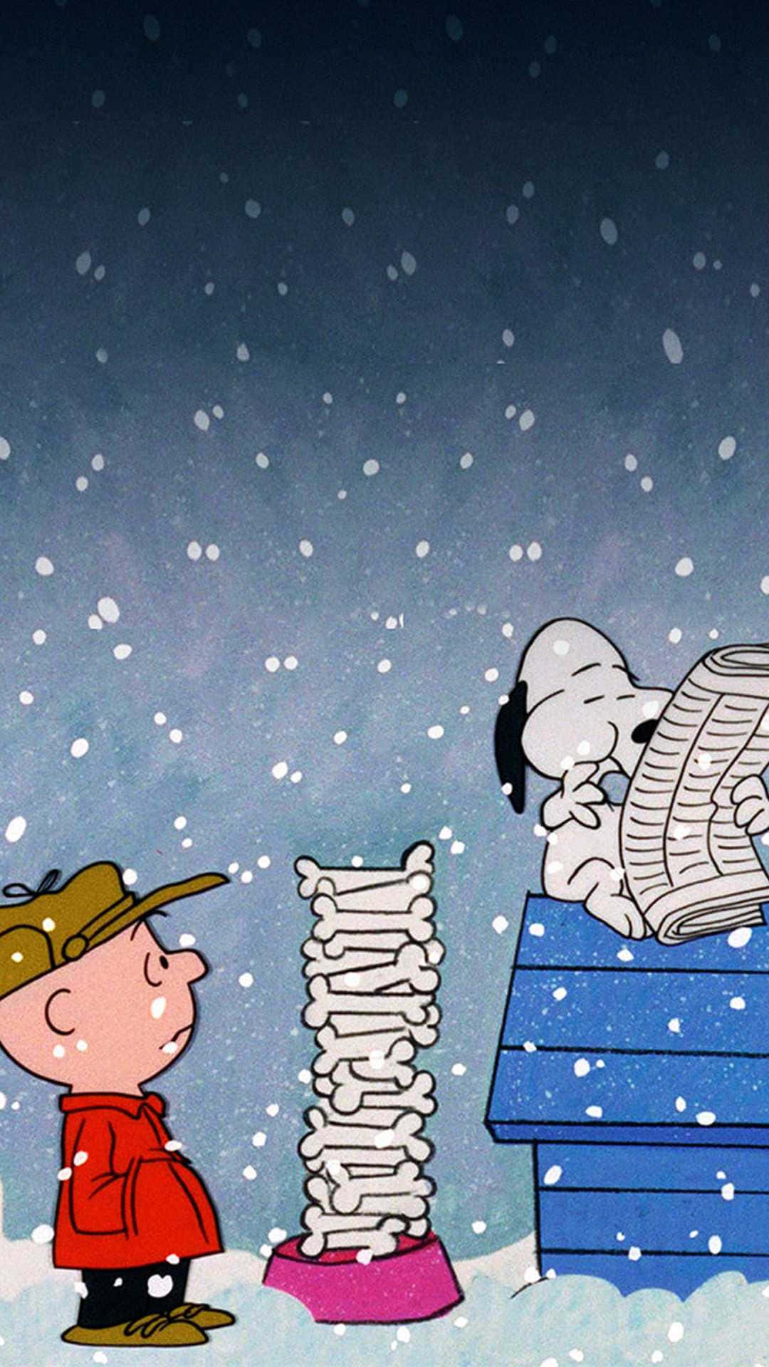 Snoopy And Charlie Brown Peanuts Christmas Background