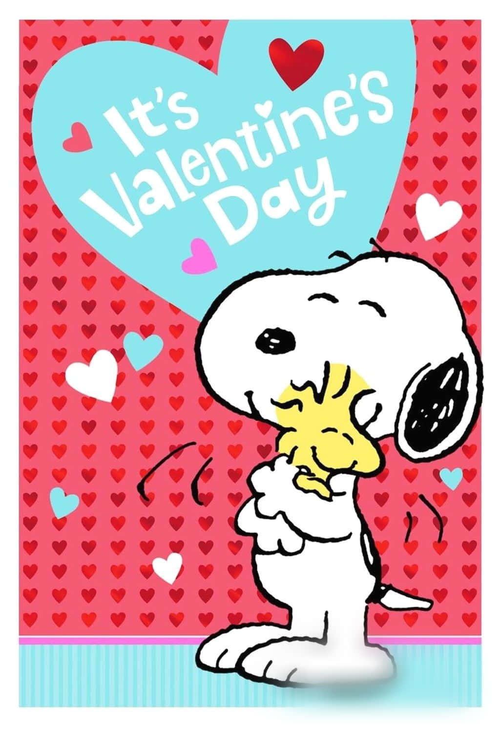 Snoopy And His Dog Are Holding A Heart Shaped Valentine's Day Card
