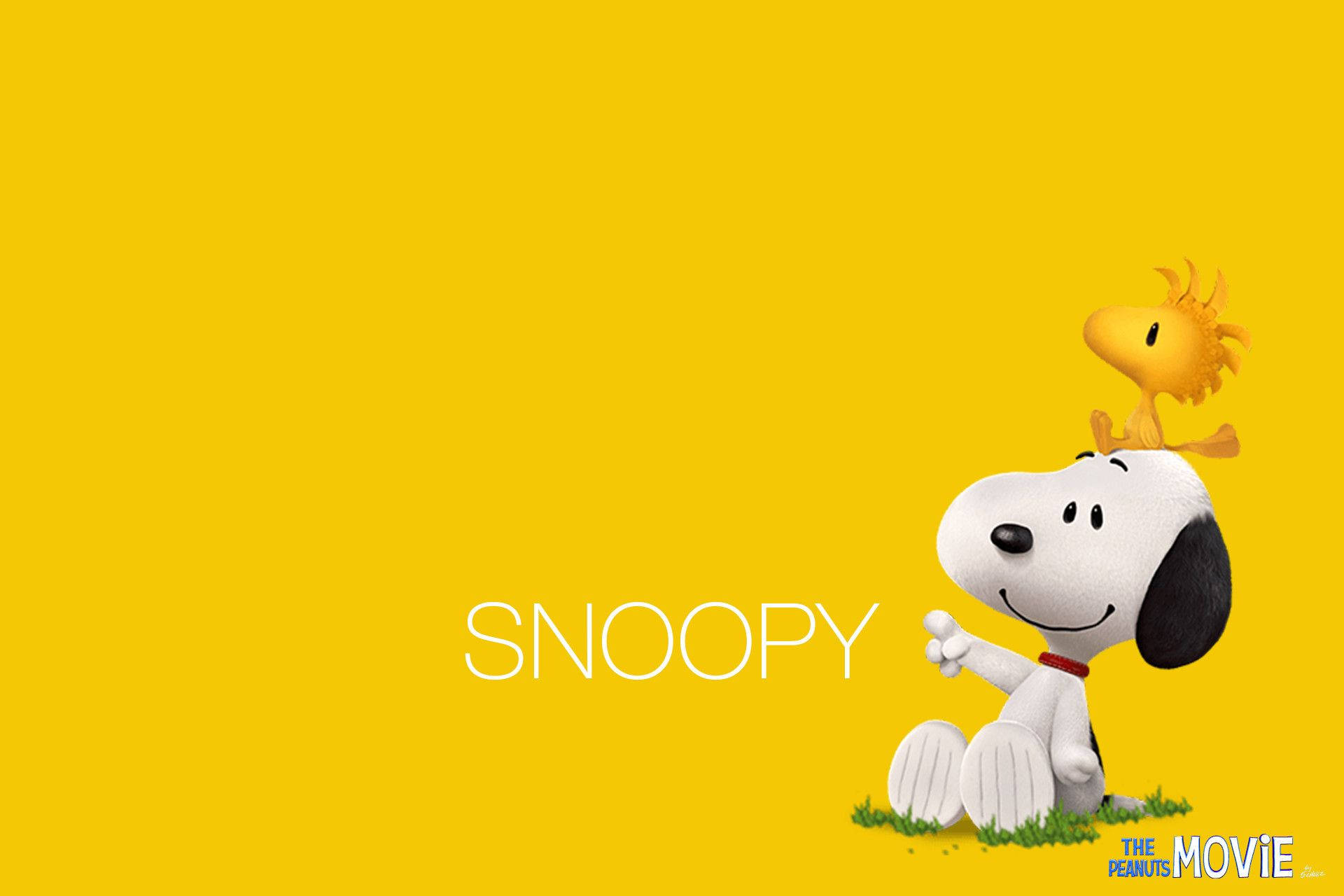 Snoopy And Woodstock Yellow Background
