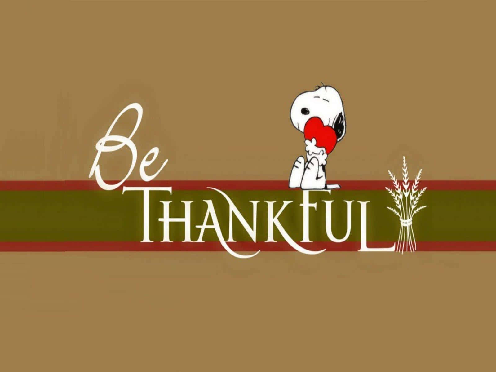 Snoopy Be Thankful Quote Background