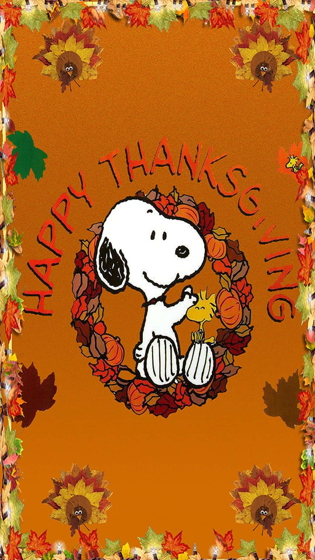 Snoopy Celebrates Thanksgiving With A Parade Of Delicious Treats Background