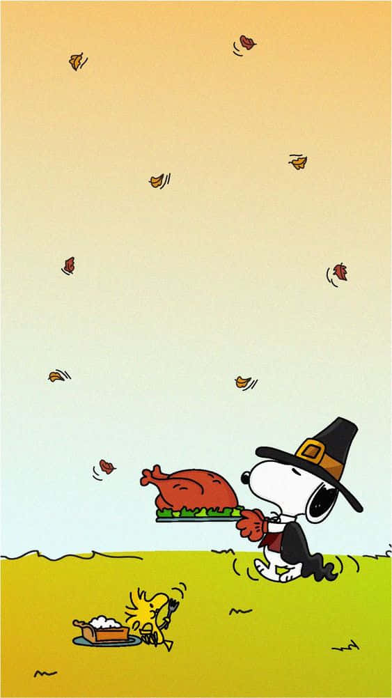 Snoopy Celebrates The Fall Seasons Background