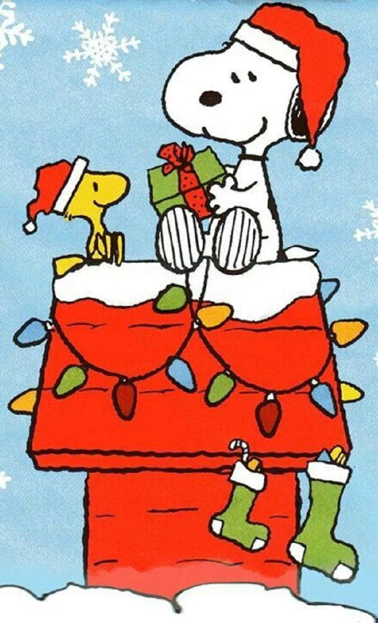 Snoopy Christmas Gift Giving Background