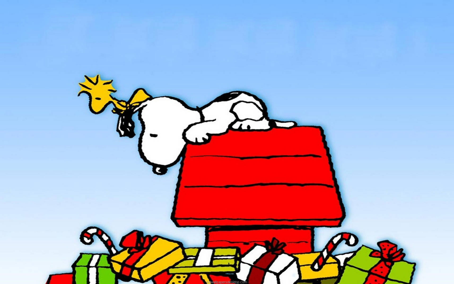 Snoopy Christmas Gifts Background