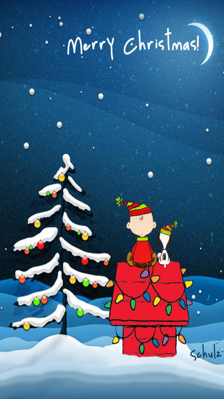 Snoopy Christmas Night Background