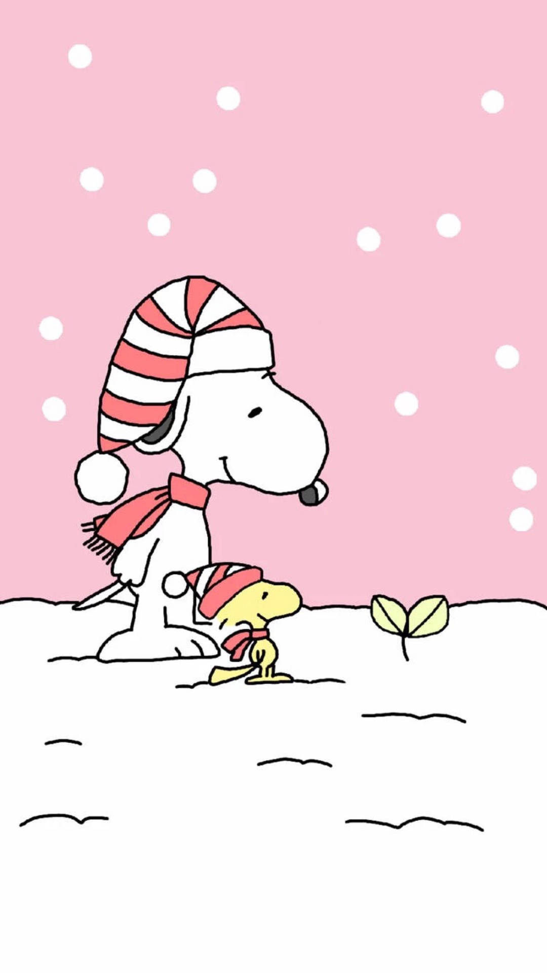 Snoopy Christmas Pink Aesthetic Iphone