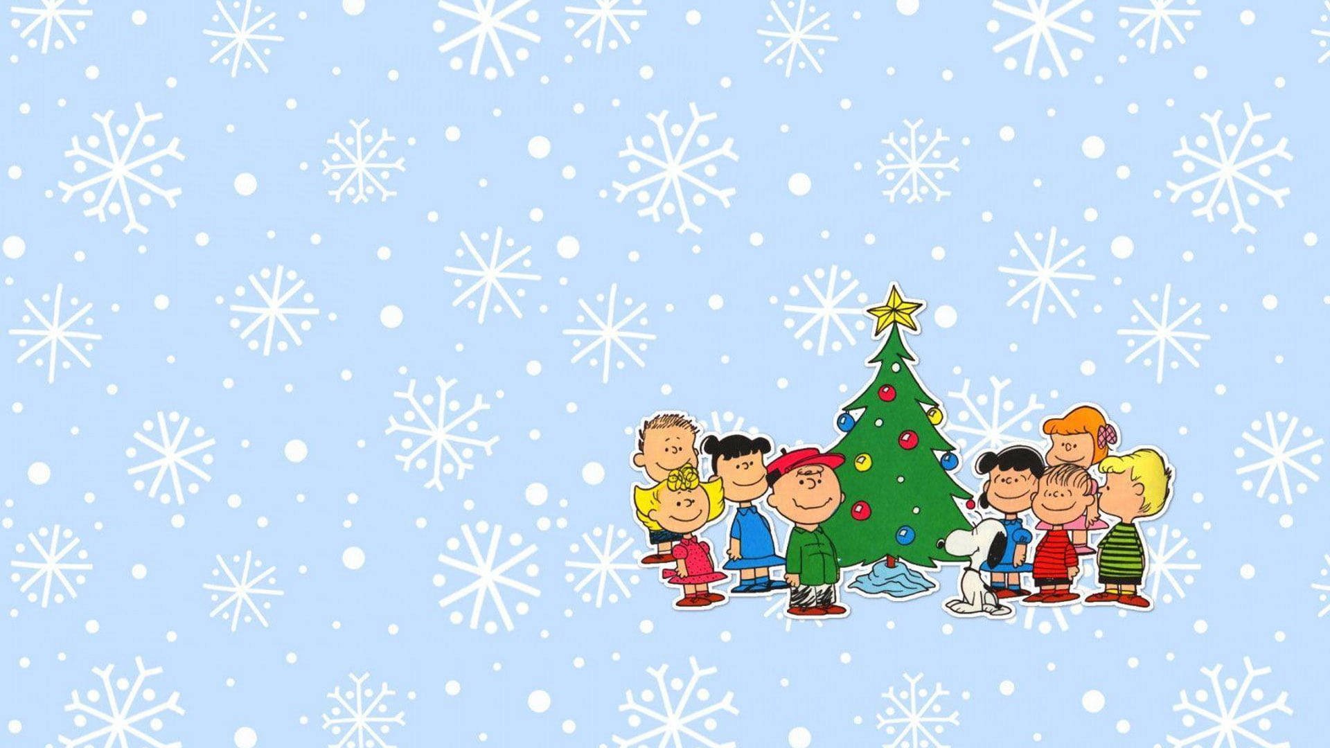 Snoopy Christmas Snowflakes Background