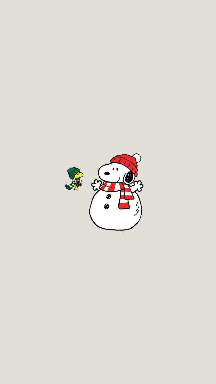 Snoopy Christmas Snowman Background