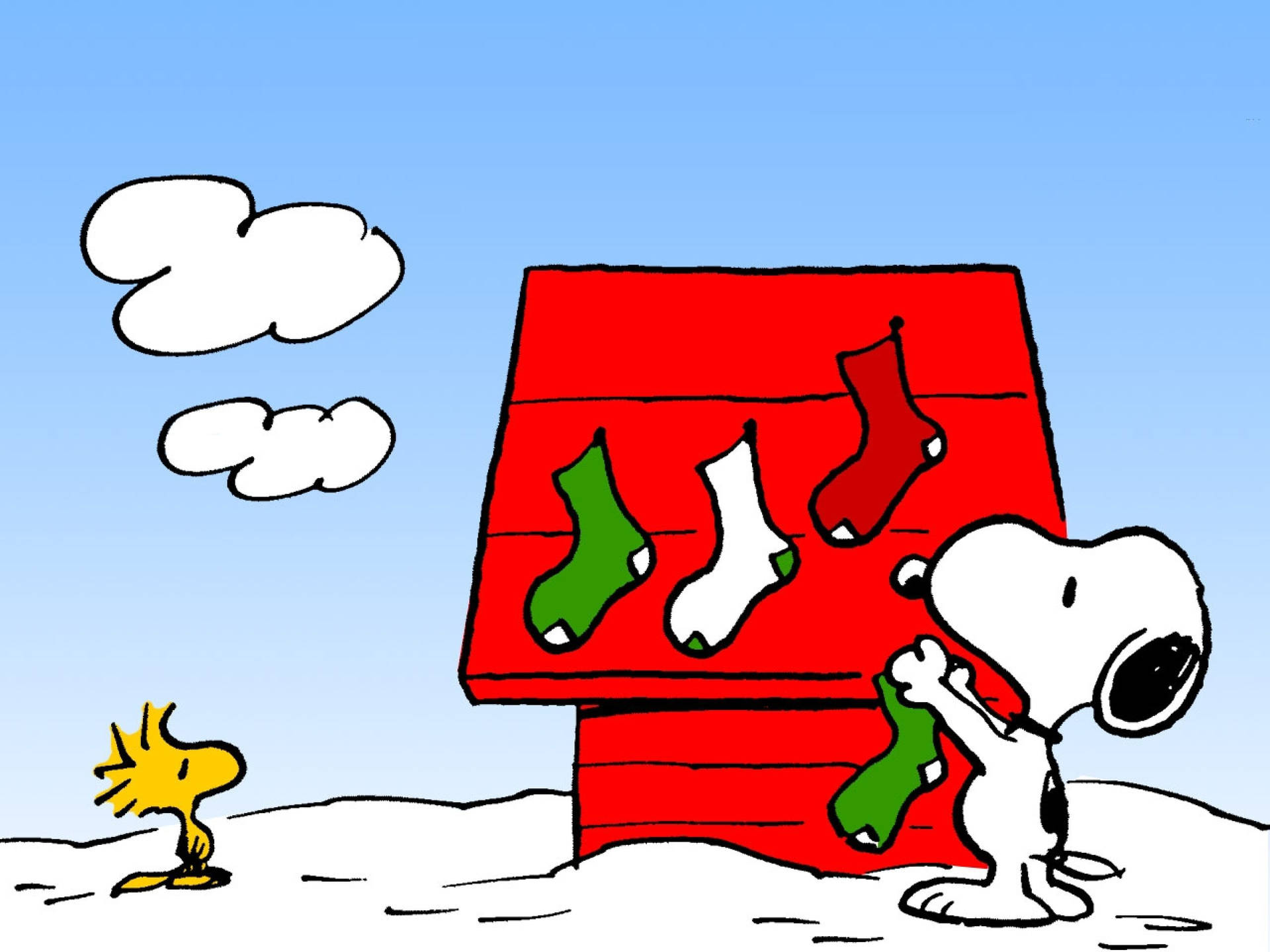 Snoopy Christmas Socks Background