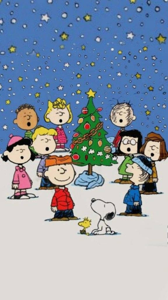 Snoopy Christmas Stars Falling Iphone