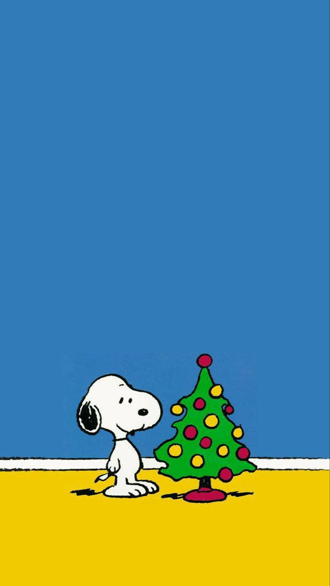 Snoopy Christmas Tree Mobile Background