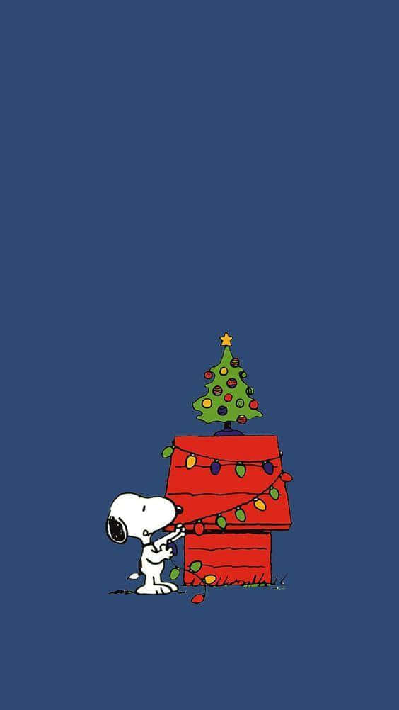 Snoopy Christmas Treei Phone Wallpaper