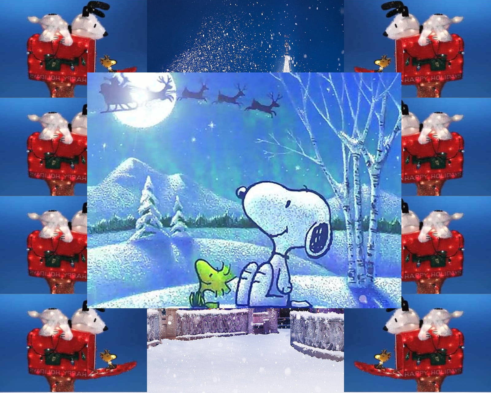 Snoopy Christmas Woodstock Santa