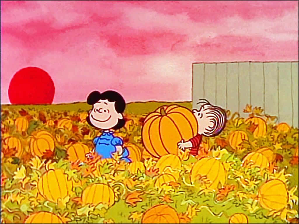 Snoopy Enjoying The Beautiful Colors Of Autumn Background