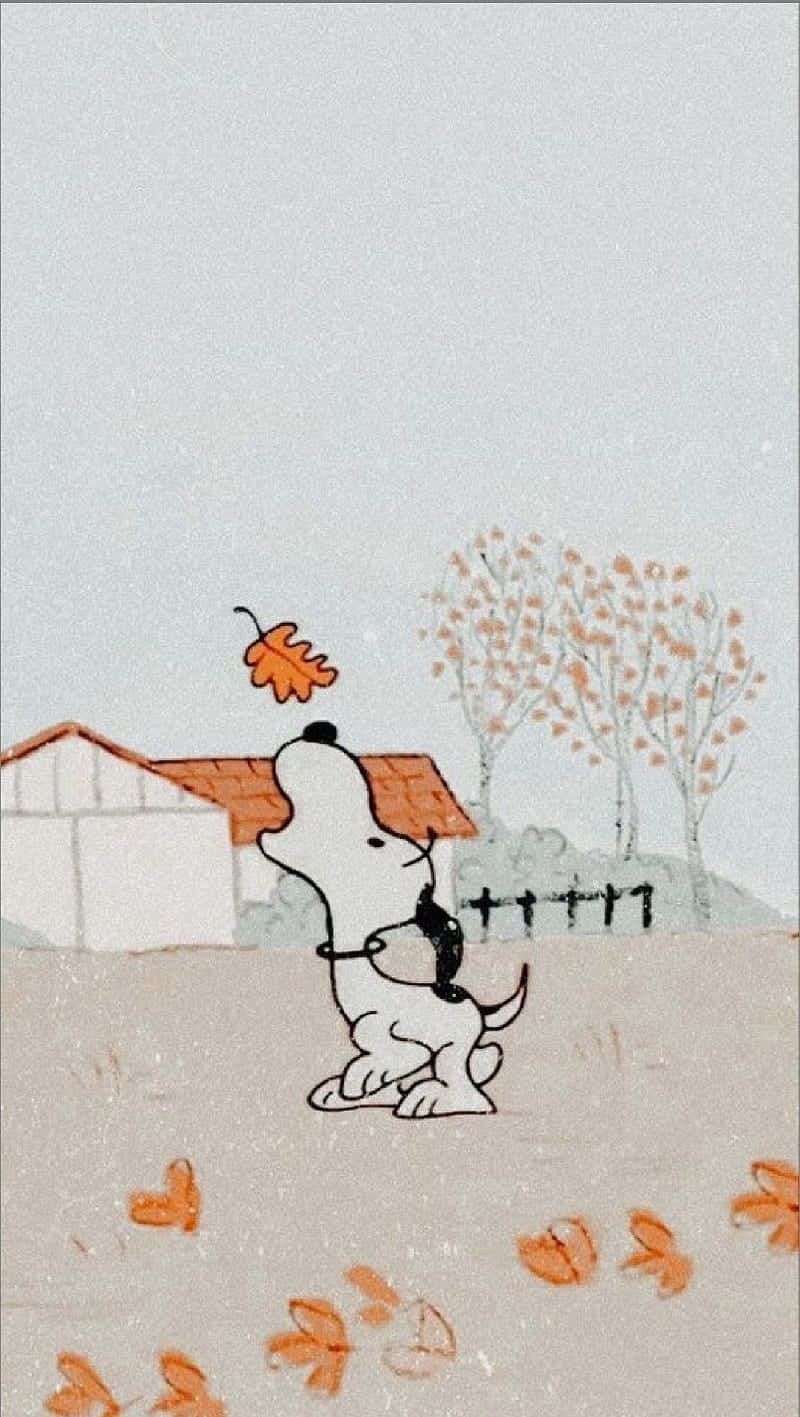 Snoopy Enjoying The Season Of Change Background