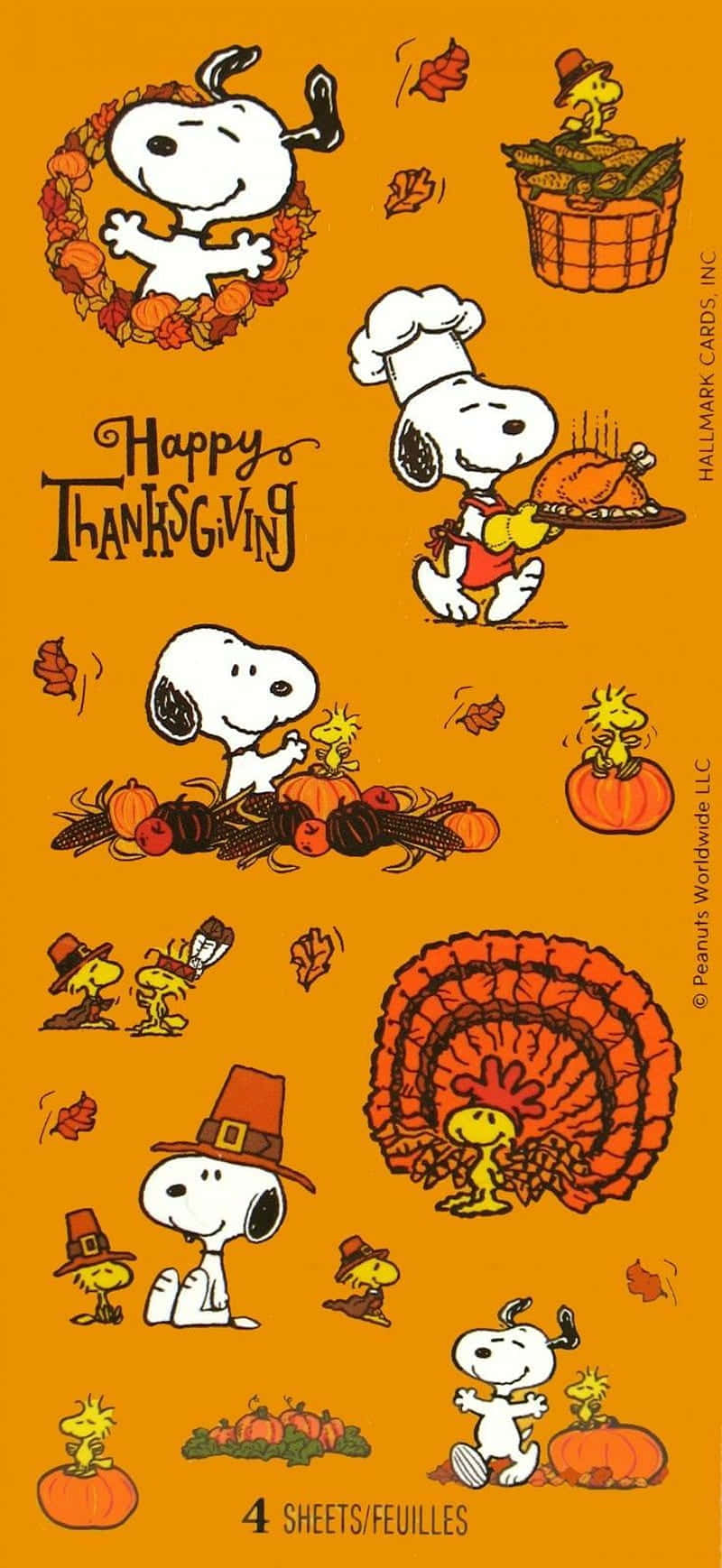 Snoopy Enjoys An Autumn Day Background