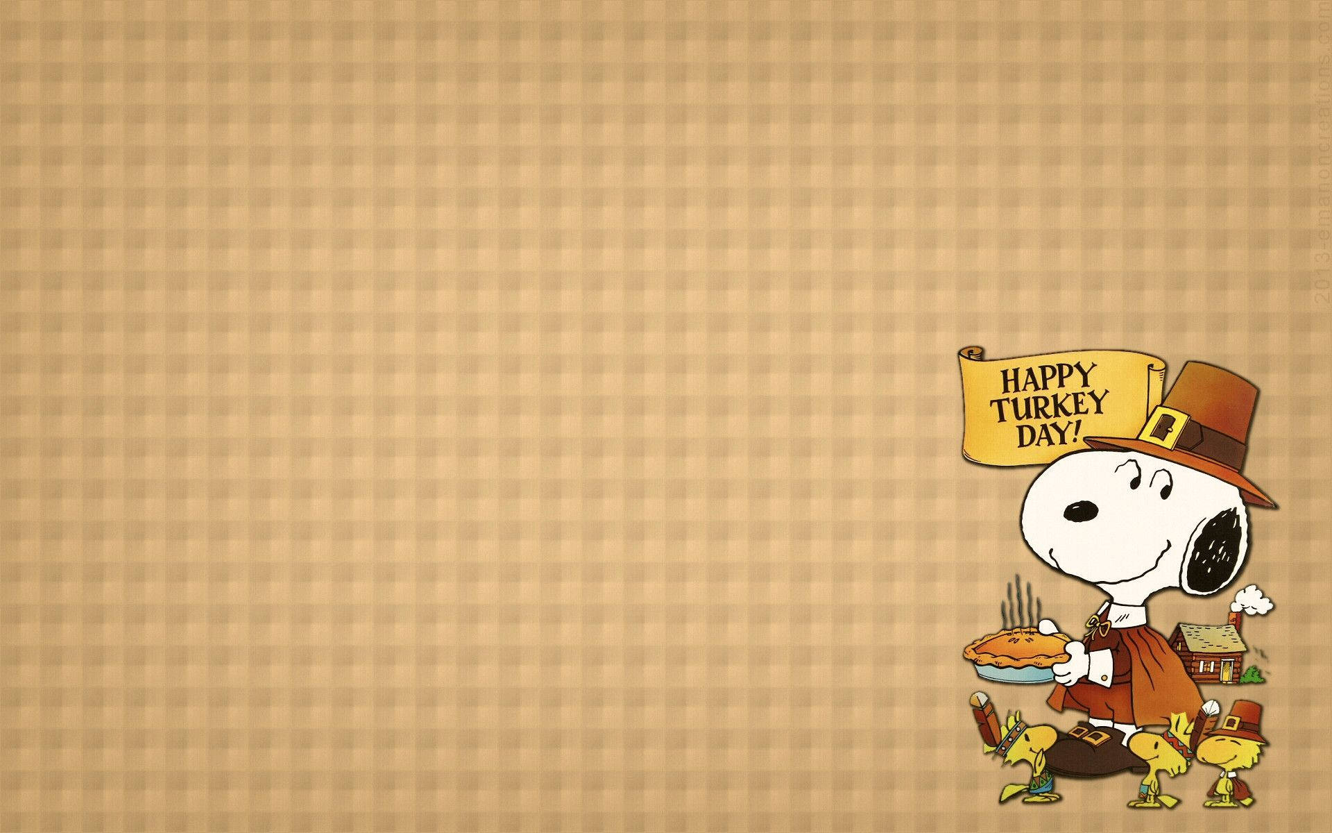 Snoopy In Thanksgiving Background