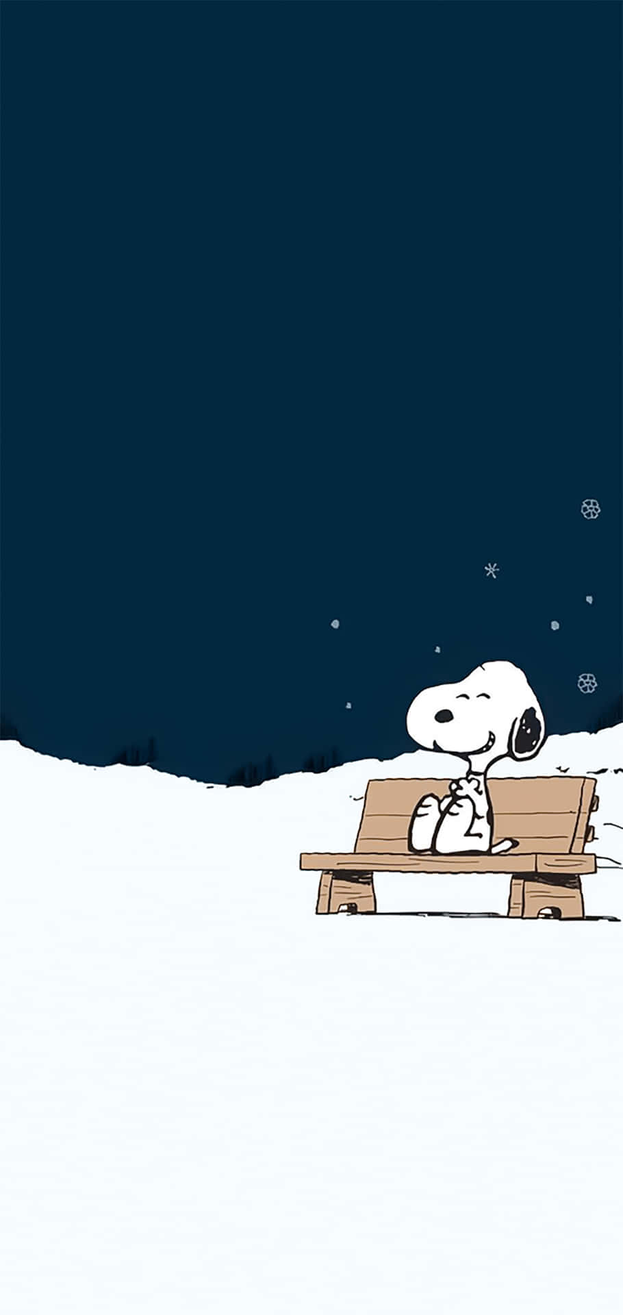 Snoopy On A Bench Peanuts Christmas Background