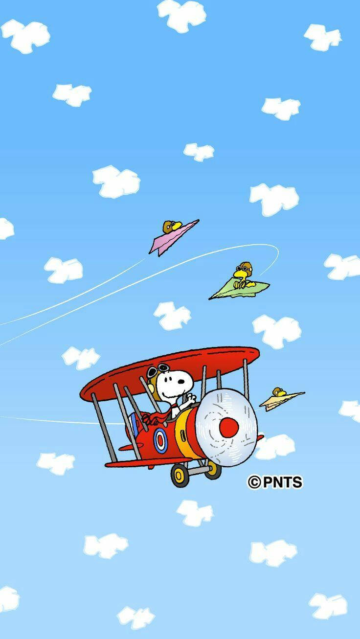 Snoopy Piloting Airplanes Background