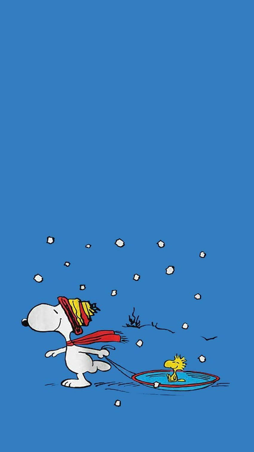 Snoopy Pulling Woodstock Christmas Iphone