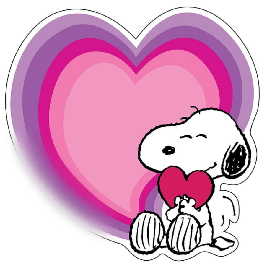 Snoopy The Loveable Beagle Celebrates Valentine’s Day Background