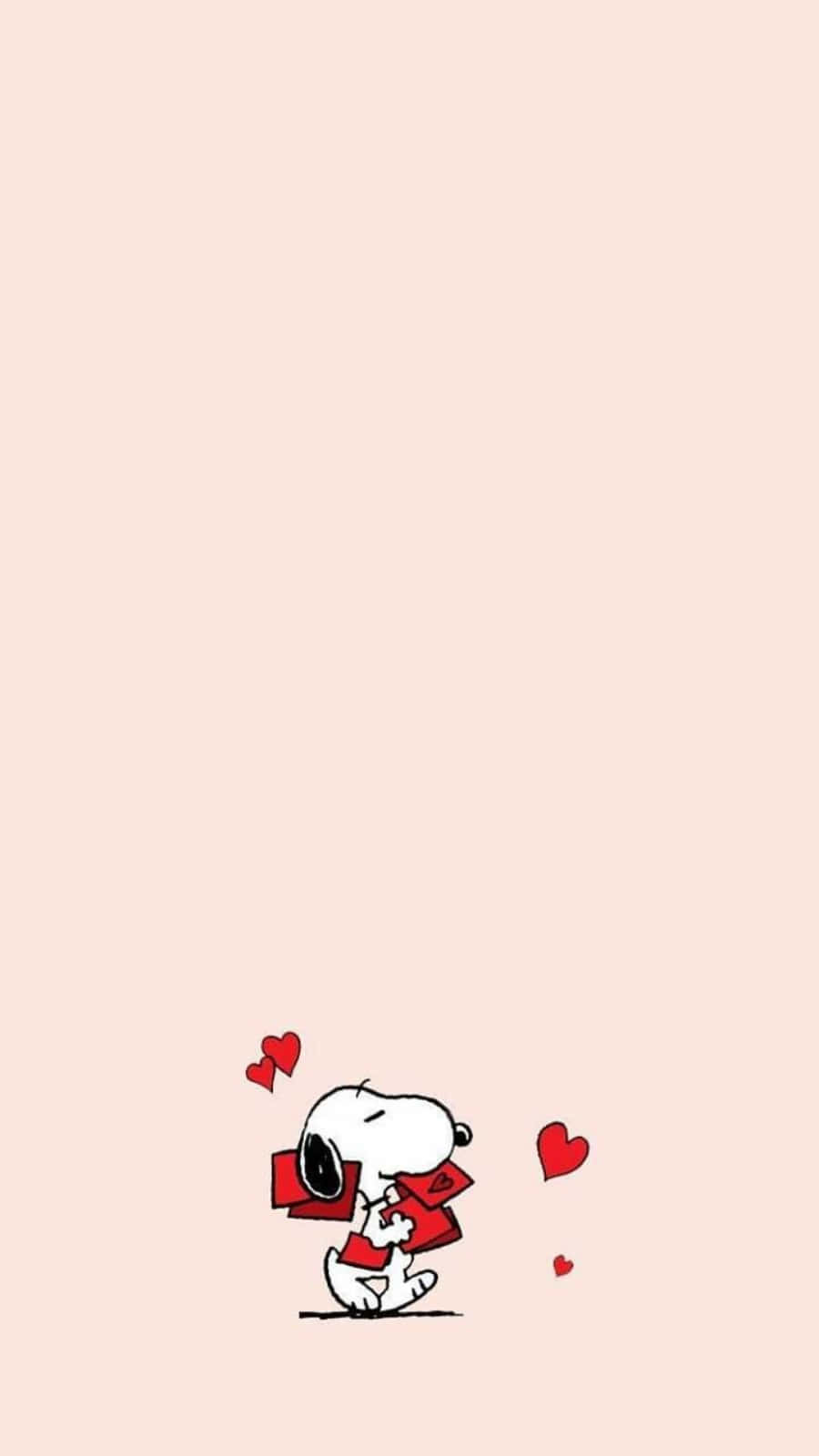 Snoopy Valentine Hearts And Letters Background