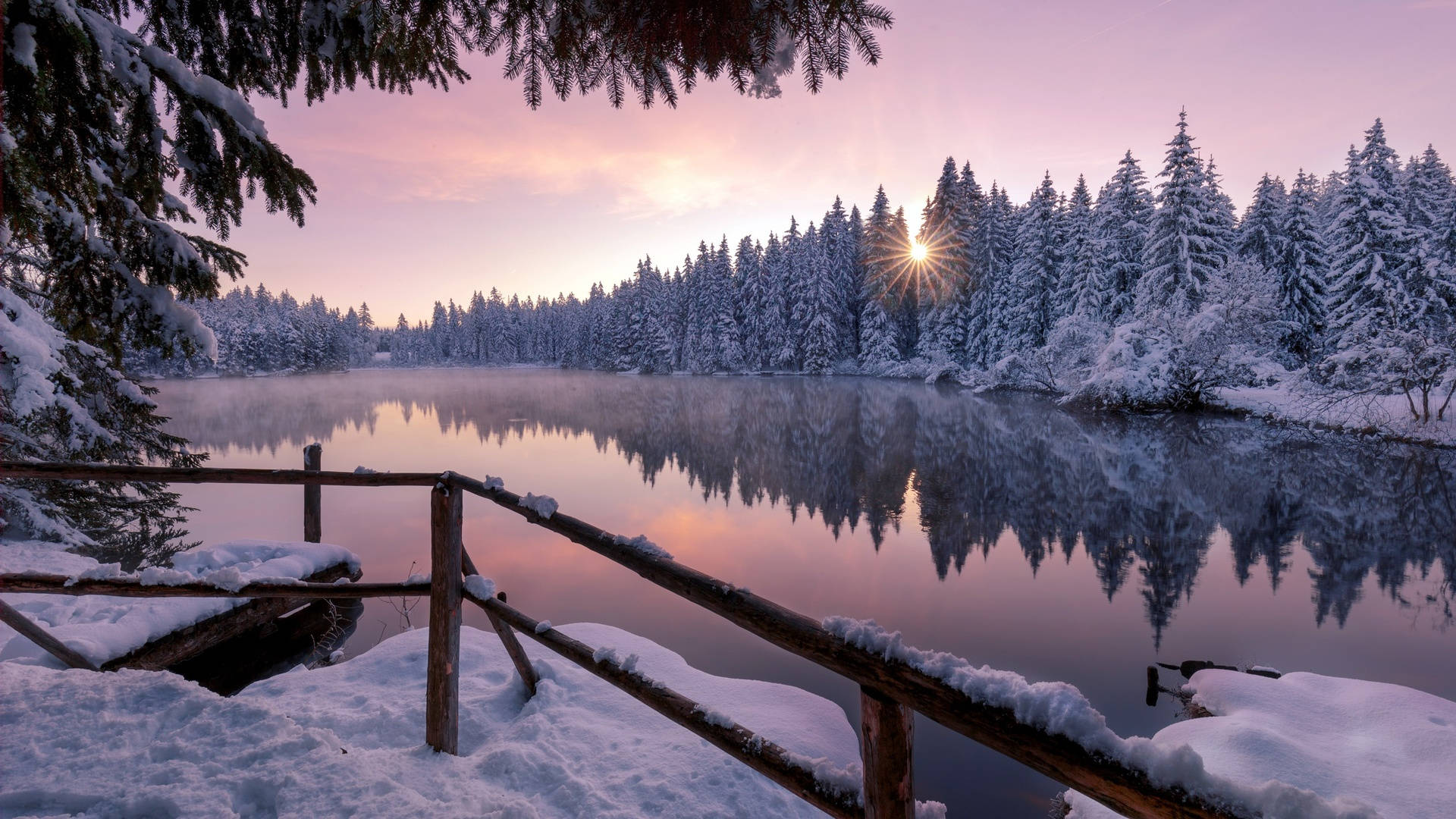 Snow Aesthetic Lake Background