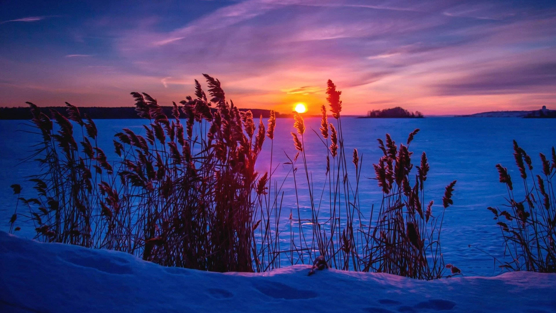 Snow Aesthetic Sunrise Background