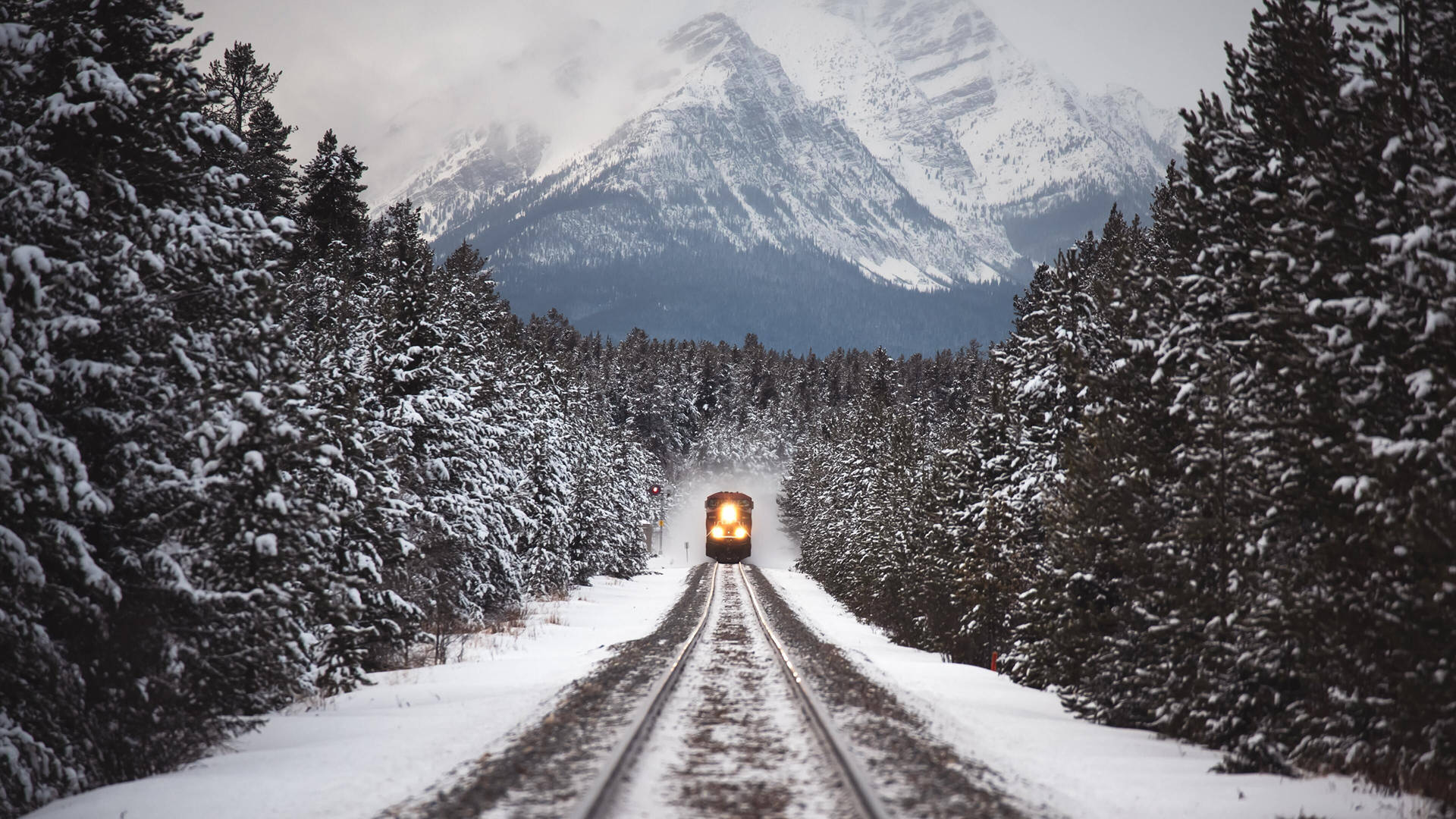 Snow Aesthetic Train Background