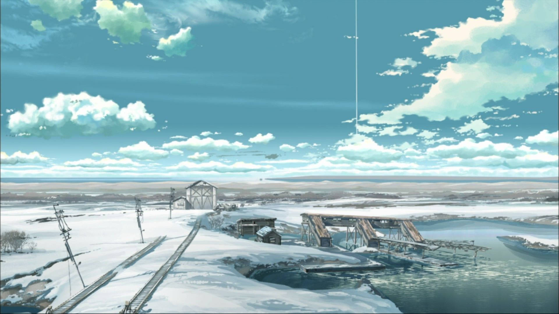 Snow Anime Landscape Background