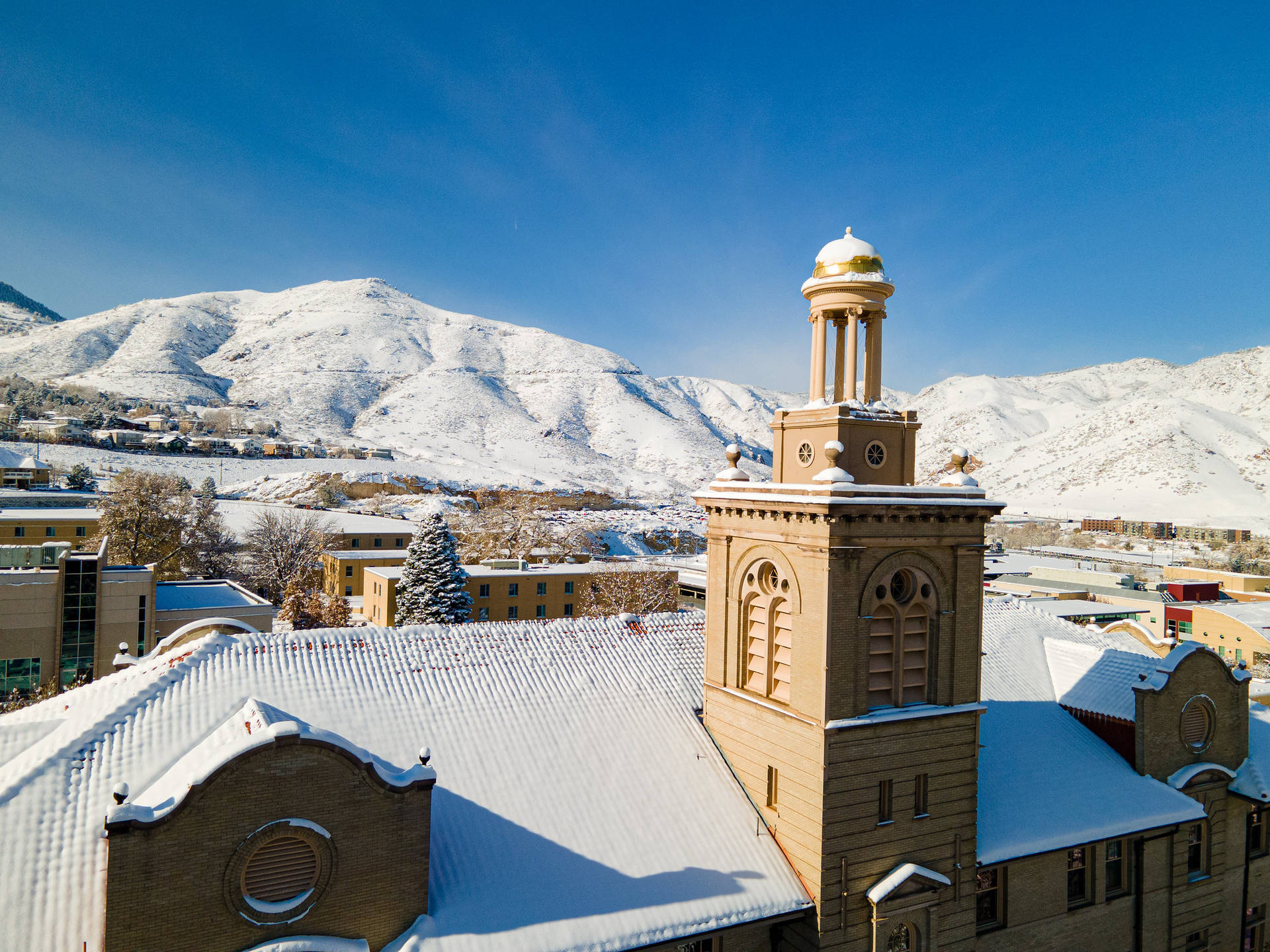 Snow-covered Colorado School Of Mines Background