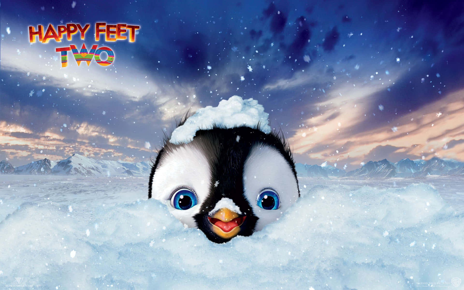 Snow Covered Erik Of Happy Feet Two Background