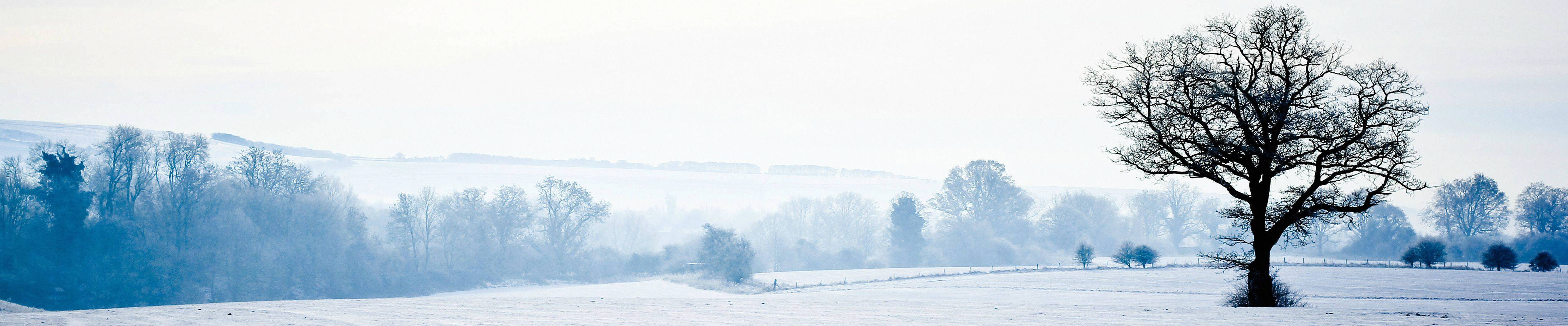 Snow-covered Landscape Three Screen Background