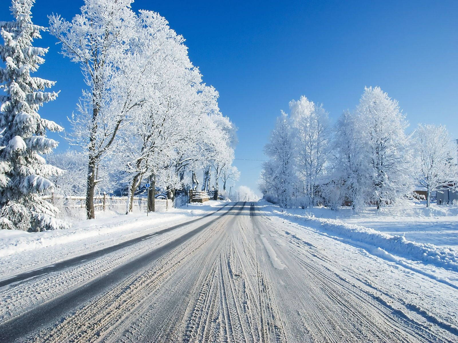 Snow-covered Road High Resolution Background