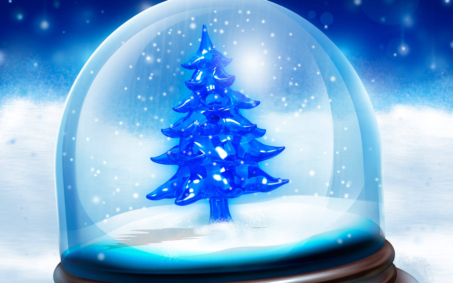 Snow Globe Christmas Tree 3d Android Phone Background