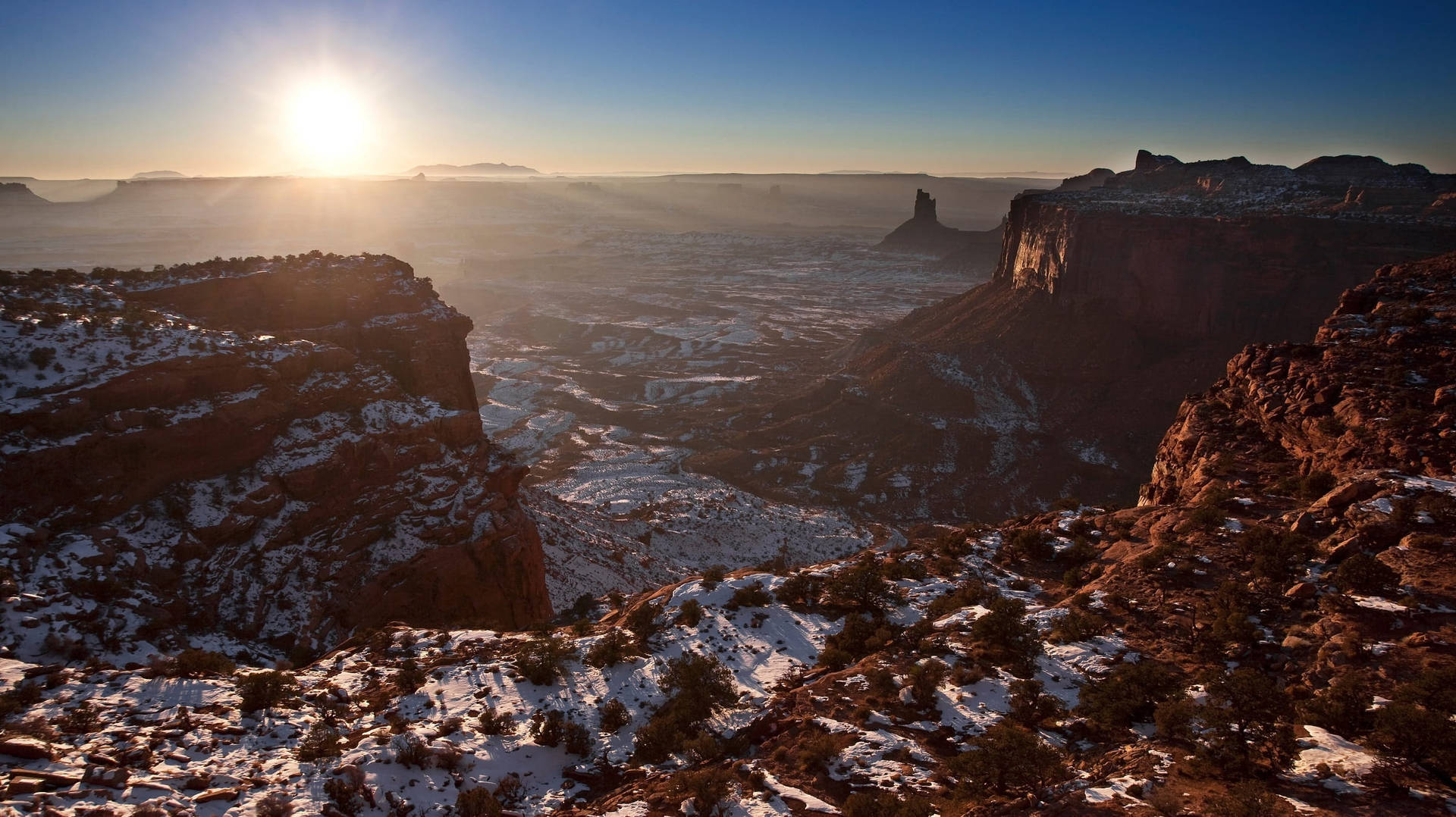 Snow In Canyonlands National Park Background