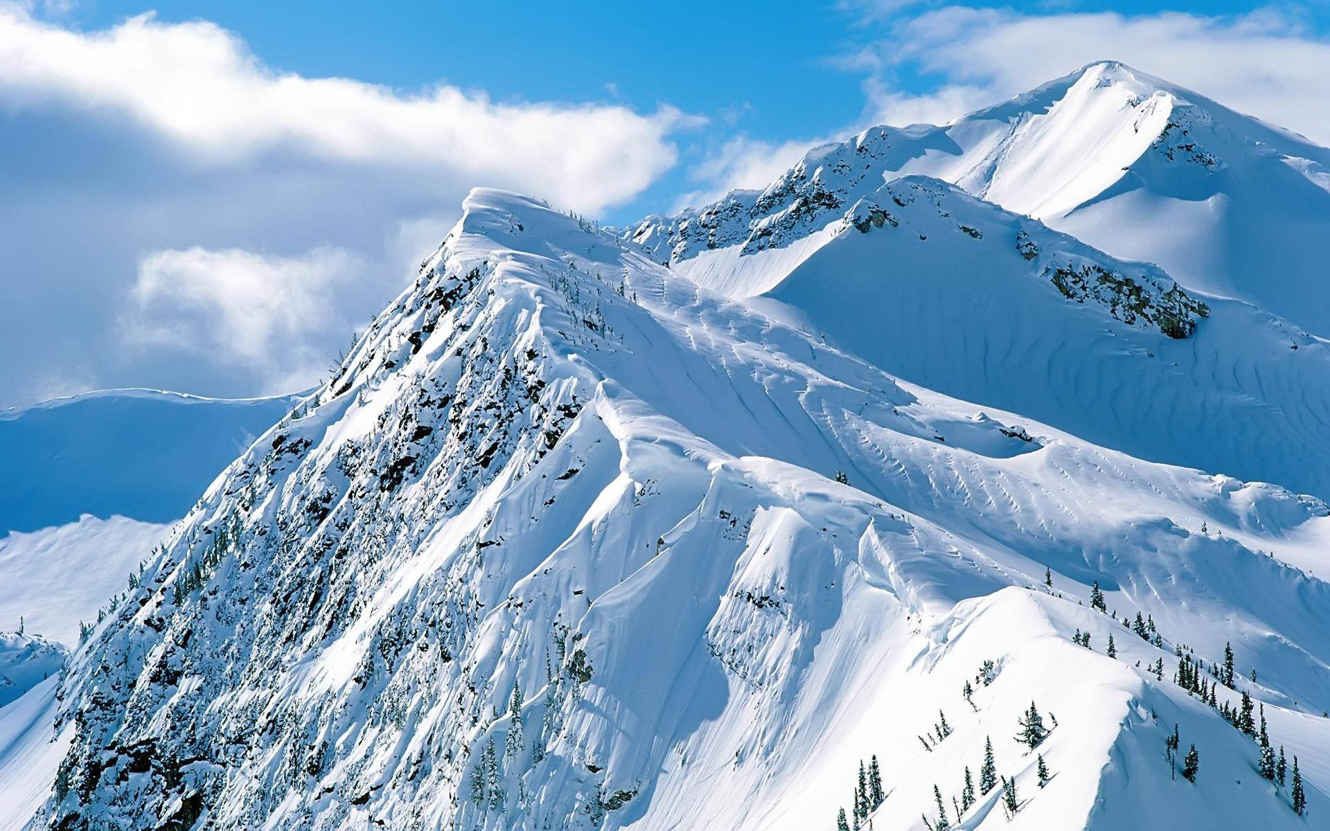 Snow Mountain Aerial Shot Landscape Background