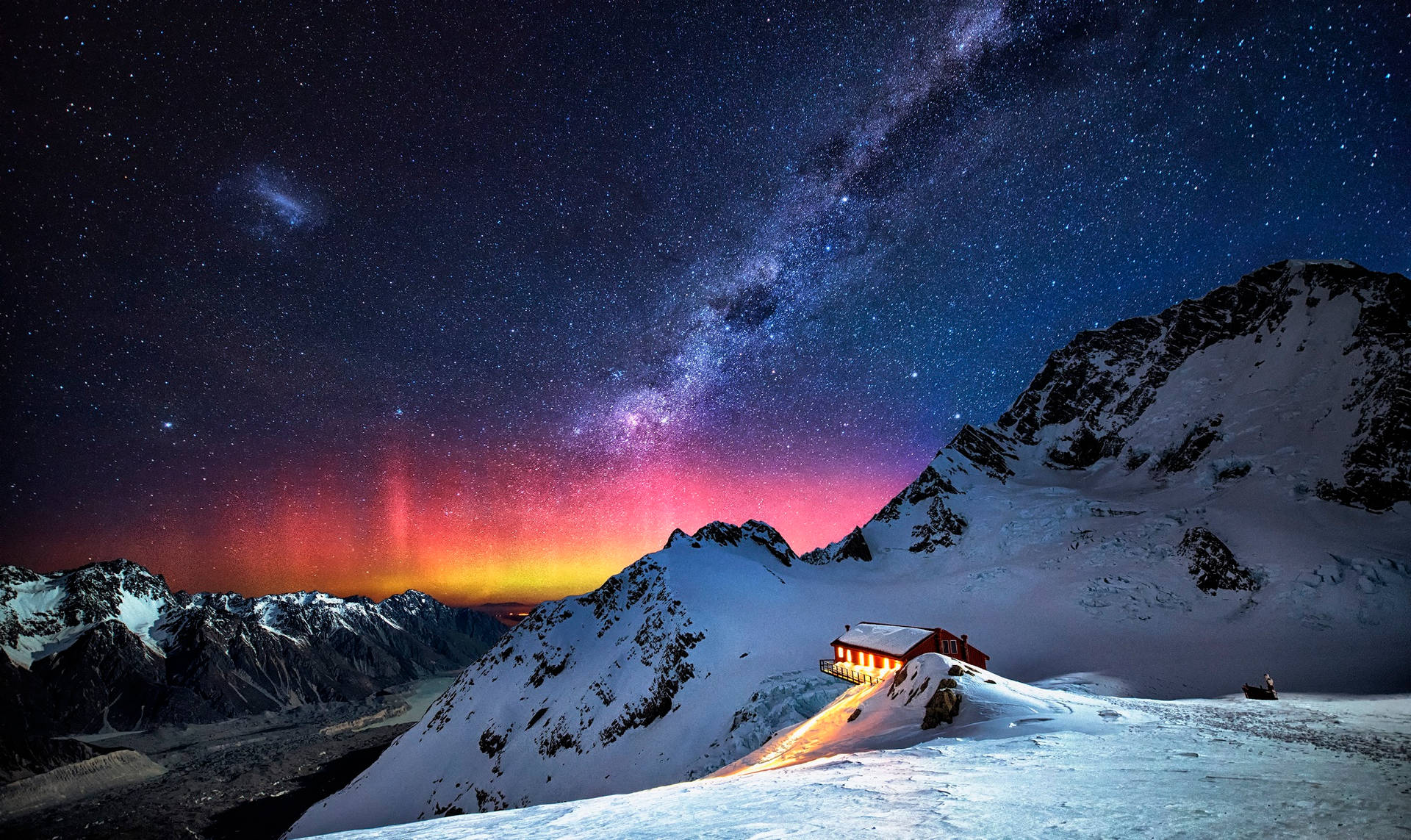 Snow Mountain Galactic Dance Scenery