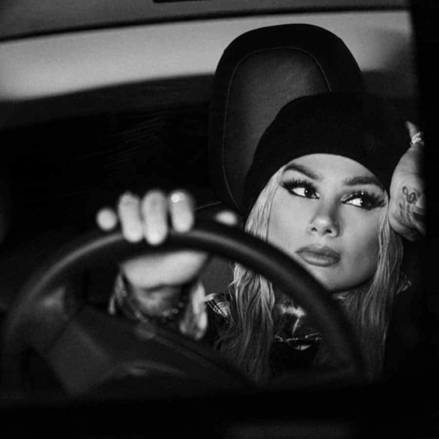 Snow Tha Product Driving Blackand White Background