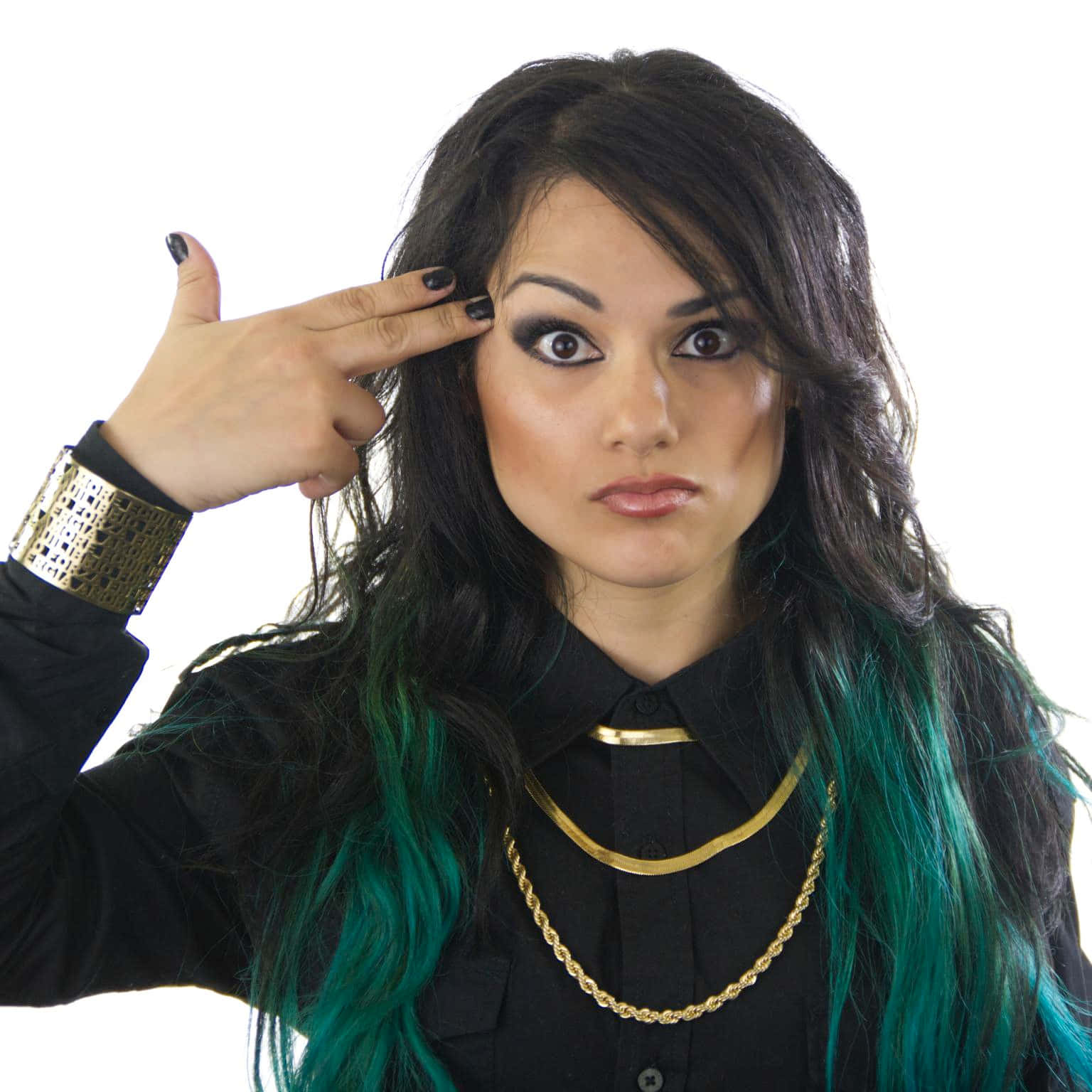 Snow Tha Product Finger Gun Gesture Background