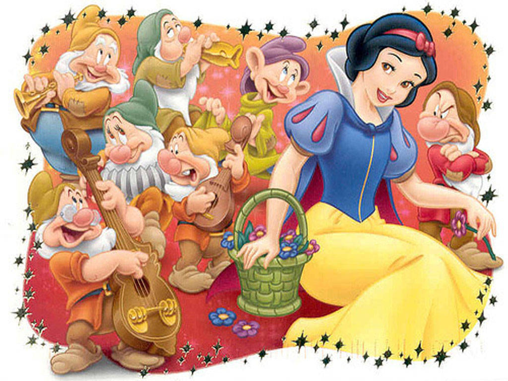 Snow White And The Seven Dwarfs Artwork Background